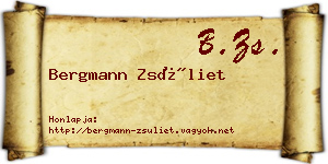 Bergmann Zsüliet névjegykártya